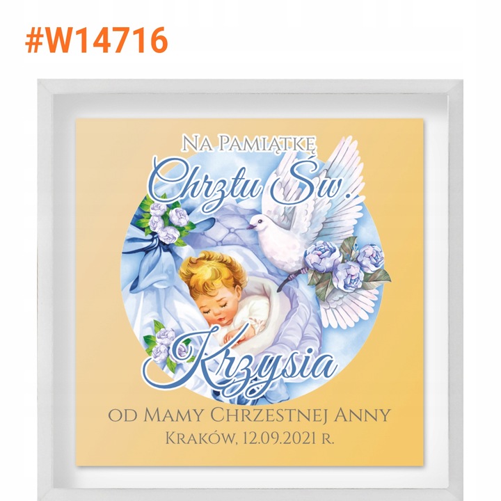 Złoty Łańcuszek Krzyżyk 585 Prezent Chrzest Pamiątka Chrztu Chłopca GRAWER