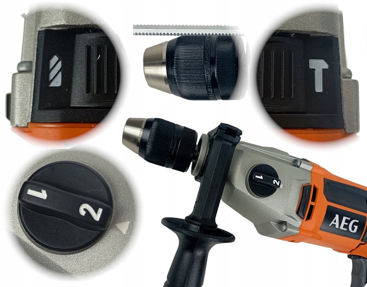 AEG SB2E 1100 RV wiertarka udarowa 2-biegowa 1100 W AVS Walizka