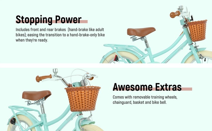 STITCH 18-calowy rower dla dzieci 5-9 lat Koło treningowe Kosz hamulca