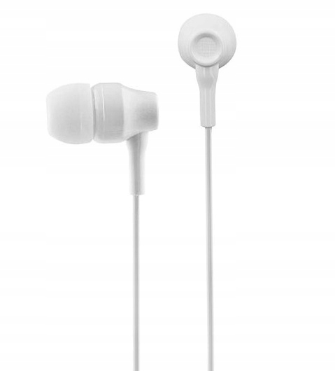 VIDVIE Przewodowe Słuchawki Wbudowany Mikrofon Przyciski 3.5mm BIAŁE