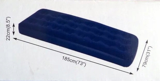 Materac welurowy jednoosobowy 185x79x22 cm 11746