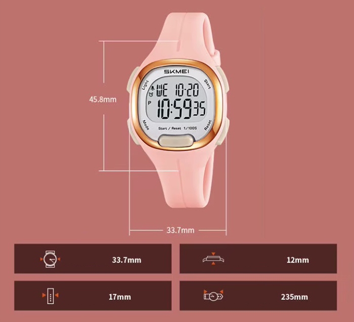 Zegarek damski SKMEI skm.124571d.wm elektroniczny wiele funkcji