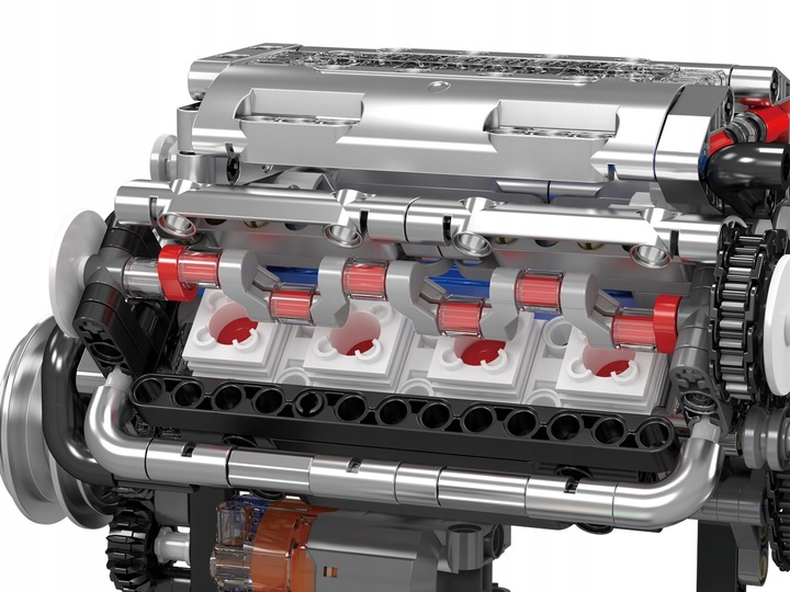 KLOCKI MOULD KING 10088 MODEL SILNIKA V8 OŚMIOCYLINDROWY SILNIK BENZYNOWY