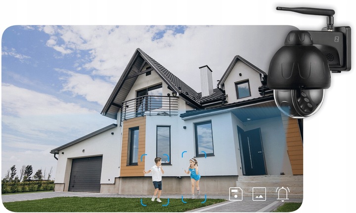 Kamera Zewnętrzna Obrotowa WiFi 5MPx 4MPx Czarna