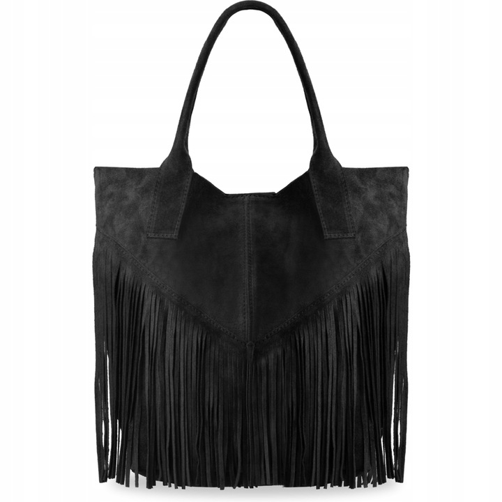 TOREBKA Worek Włoska Torba VERA PELLE Zamszowa SKÓRZANA Shopper Duża BOHO