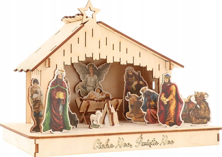 SZOPKA BOŻONARODZENIOWA STAJENKA LED 25,5 CM 3D V6