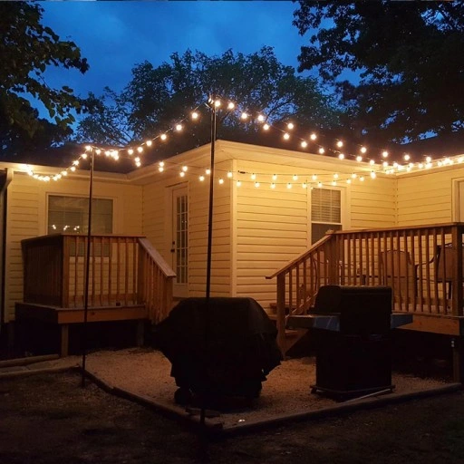 Girlanda Ogrodowa Lampki Żarówki Kule 7,6m 28 szt Ogrodowe Łańcuch świetlny