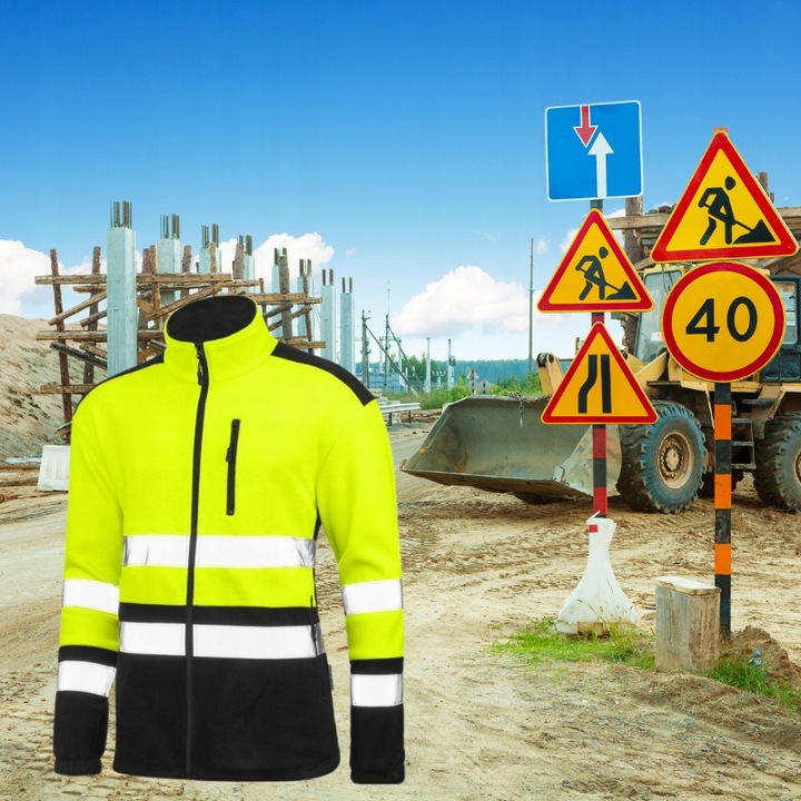 POLAR ROBOCZY męski odblaskowy Bluza Polarowa męska ostrzegawcza Ocieplana
