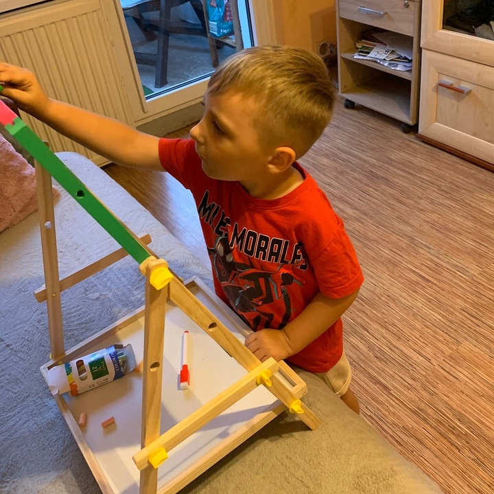 Tablica Magnetyczna Obrotowa Kredowa Dwustronna dla Dzieci Suchościeralna