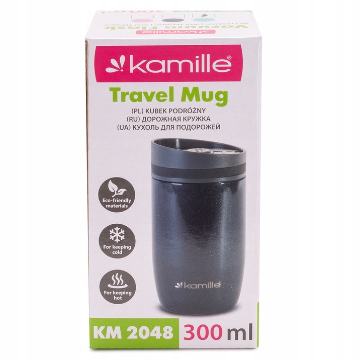 KUBEK TERMICZNY stalowy TERMOS do kawy herbaty szkoły pracy 300 ml KAMILLE