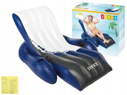 Materac Fotel Dmuchany Leżak Plażowy Do Wody Pływania na Basen INTEX 58868