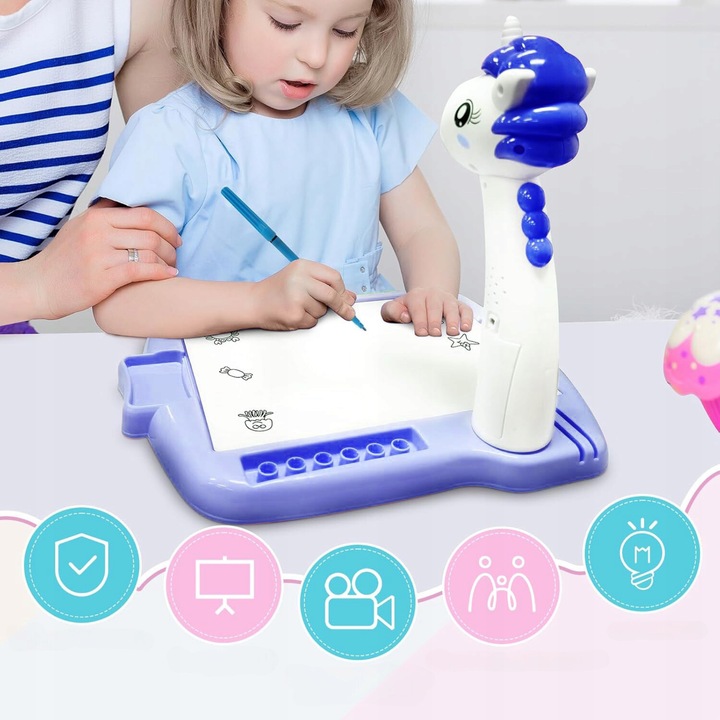 Projektor do Rysowania dla Dzieci Rzutnik do Nauki Tablica ze Stołem Mazaki