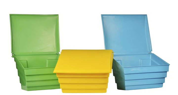 POJEMNIK skrzynia piasek piach sól drogową sorbent 70L PPM 70 litrów ŻÓŁTY