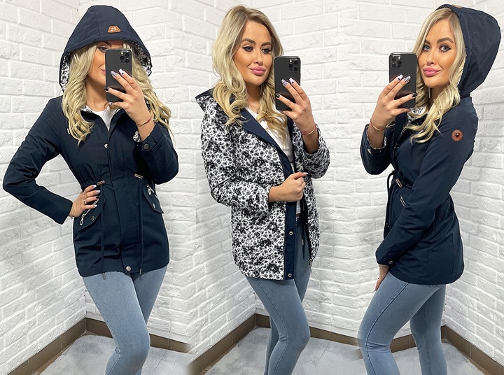 DWUSTRONNA PARKA kurtka Z KAPTUREM 3 KOLORY S