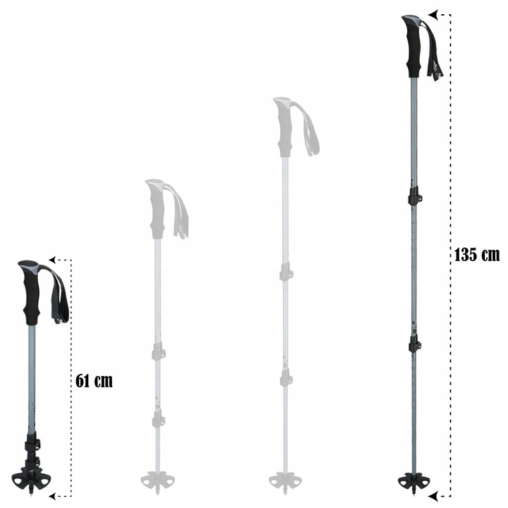 SOLIDNE KIJE TREKKINGOWE KIJKI NORDIC WALKING REGULOWANE DO CHODZENIA PRO