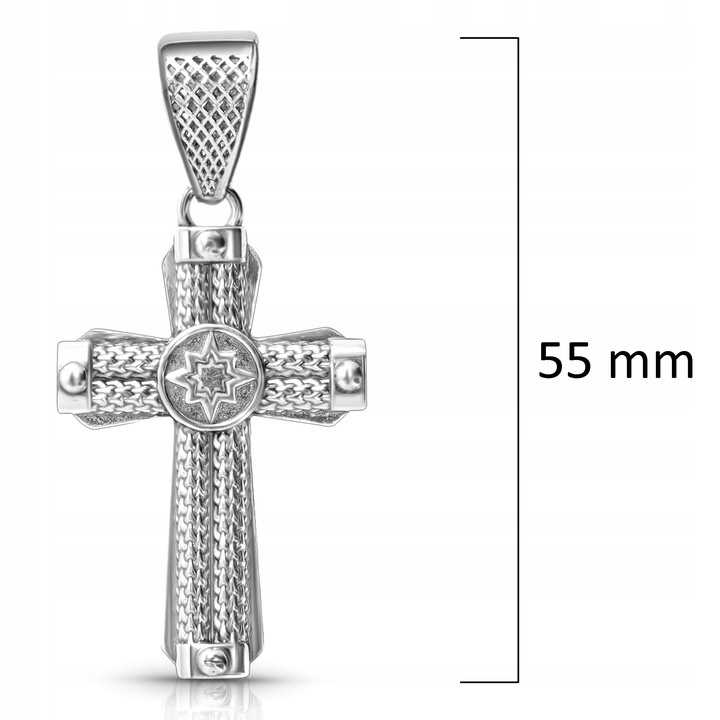 Srebrny duży krzyżyk męski 925 zawieszka wisiorek bez łańcuszka