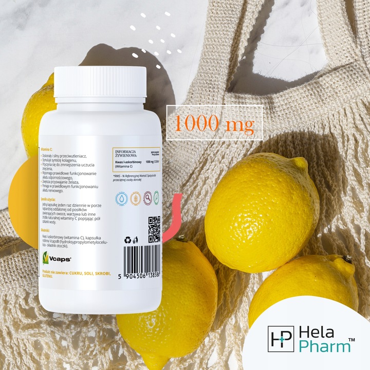 Witamina C 1000mg Kwas L-Askorbinowy MOCNA 120 kapsułek