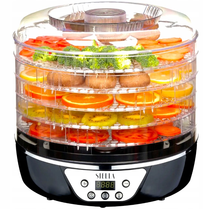 MOCNA SUSZARKA SPOŻYWCZA 520W DO GRZYBÓW OWOCÓW ZIÓŁ 5 SIT STELLA STSG-520