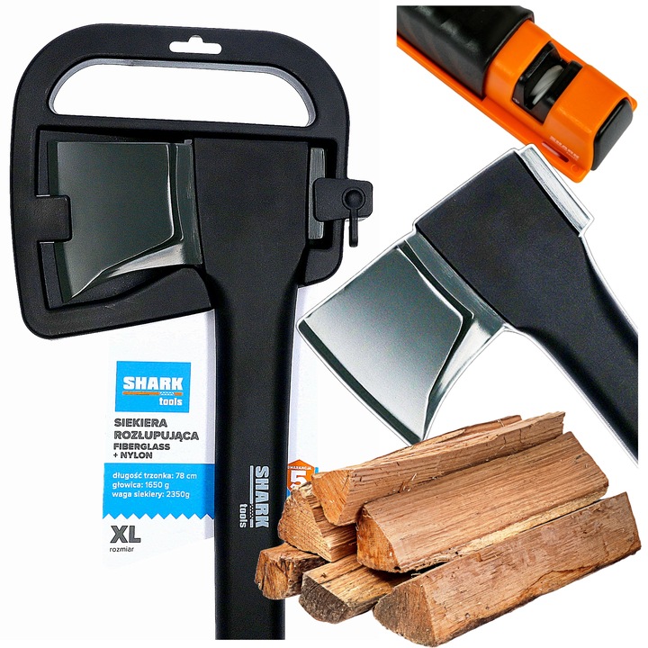 SIEKIERA rozłupująca do łupania do drewna ostrze XL 78cm 2,35kg z OSTRZAŁKĄ