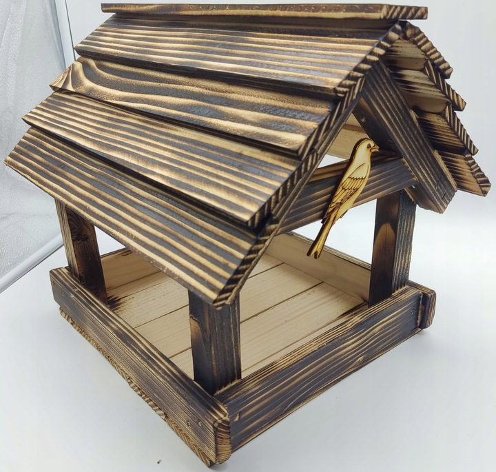 Karmnik Dla Ptaków Duży XXL Opalany Mocny Solidny Budka + Haki + Karma