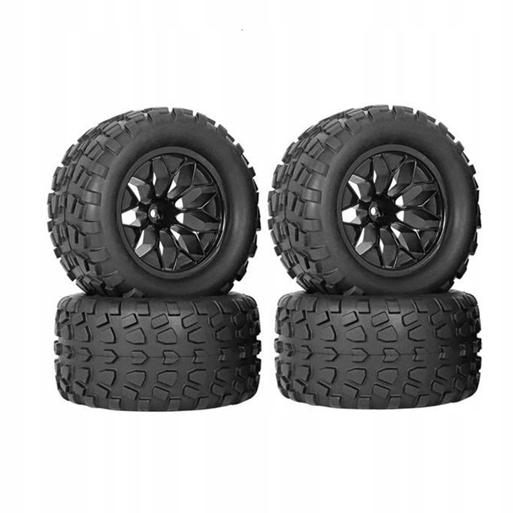 4x Koła i opony RC Dia 12.8cm 12mm Hex 1/10 Opony z kołem obręczy koła