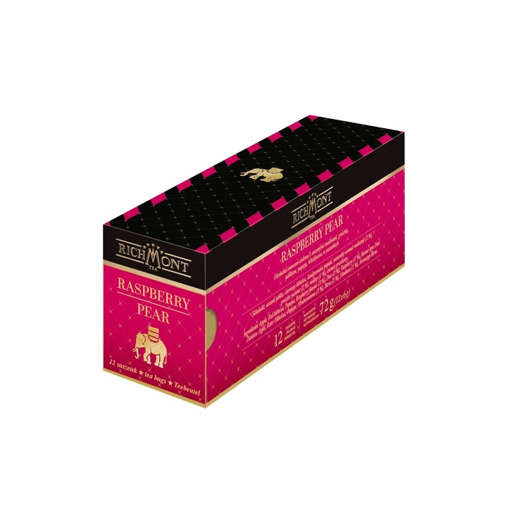 Herbata Richmont Raspberry Pear 12 Saszetek w Zestawie Szklanka Hot