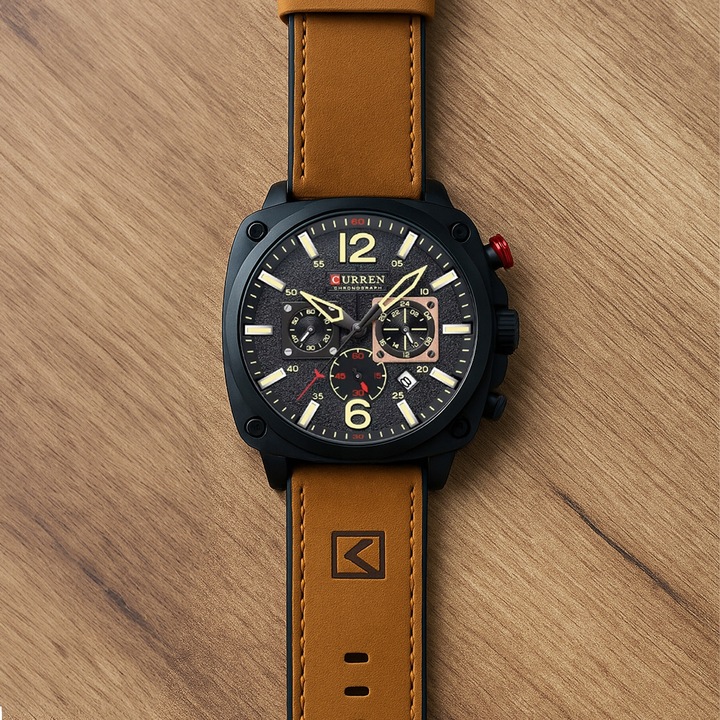 Zegarek Męski Curren Datownik Chronograf Prezent Wodoszczelny Grawer