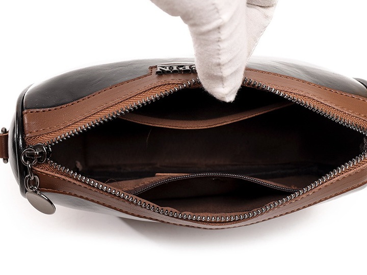 Torebka CZARNA Klasyczna Brązowa POJEMNA Damska Nerka na Ramię Pasek Aztec