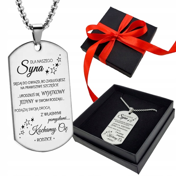 NIEŚMIERTELNIK zawieszka dla syna PREZENT z GRAWEREM
