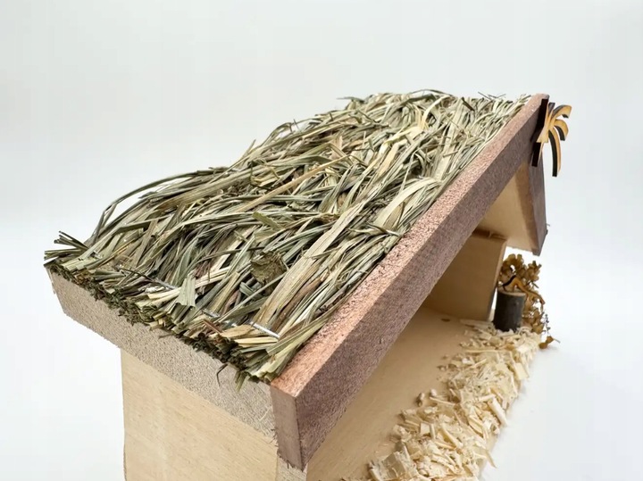 SZOPKA BOŻONARODZENIOWA DREWNIANA Z OŚWIETLENIEM NATURALNA + FIGURY 9 CM