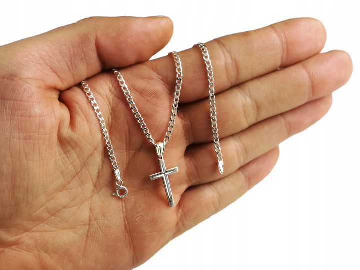 Łańcuszek Męski Srebrny Pancerka Krzyżyk 925 Dla Mężczyzny Grawer GRATIS