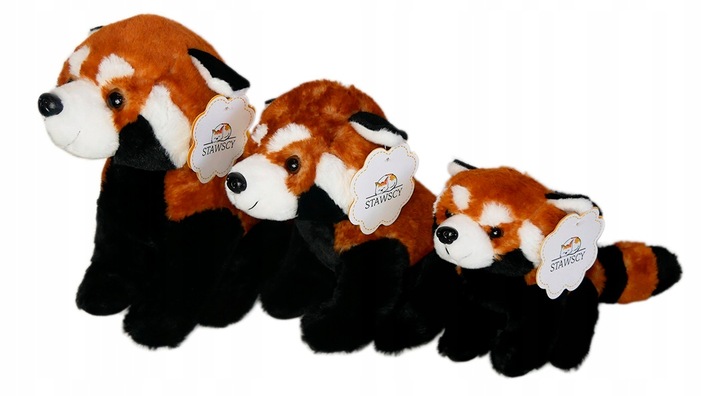 PLUSZOWA PANDA czerwona RUDA pluszak MASKOTKA miś PLUSZOWA 33cm
