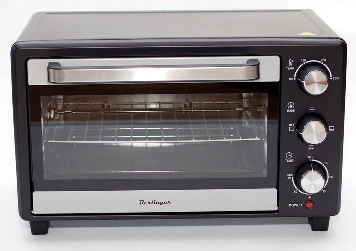 MINI PIEKARNIK ELEKTRYCZNY WOLNOSTOJĄCY 25L BERLINGER GRILL ROŻNO PRZENOŚNY
