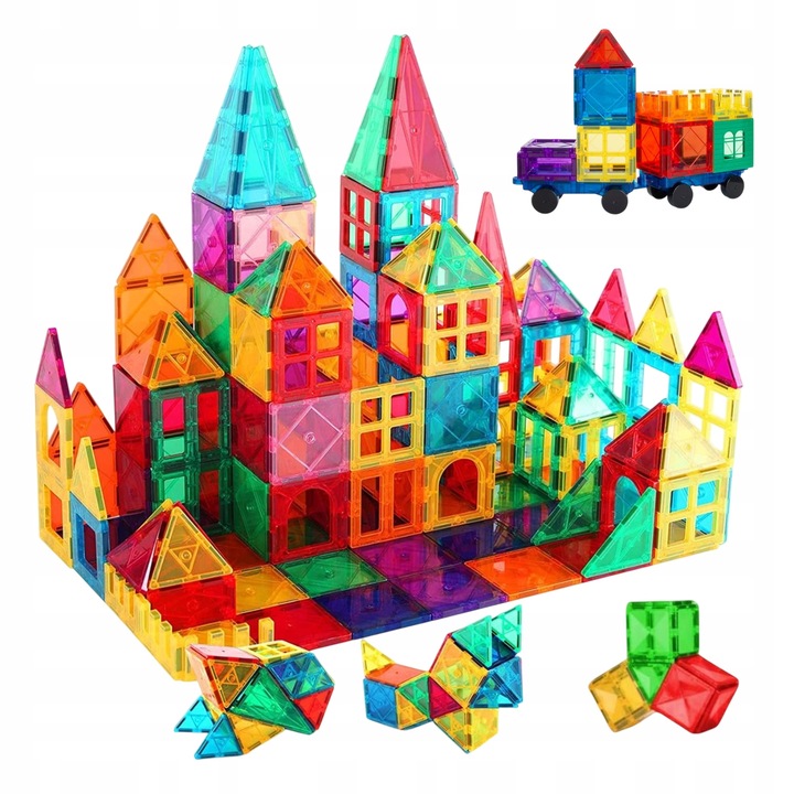 KLOCKI MAGNETYCZNE KONSTRUKCYJNE 100 ELEM DUŻE EDUKACYJNE