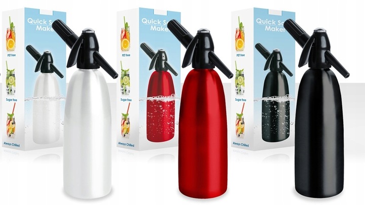 Przenośny QUICK SODA MAKER syfon saturator do wody gazowanej 1L Biały