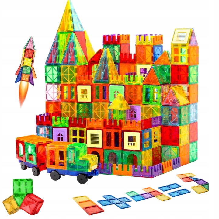 KLOCKI MAGNETYCZNE KONSTRUKCYJNE 100 EL DUŻE EDUKACYJNE 3D