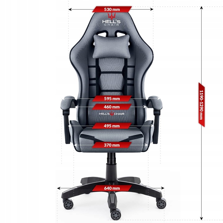 FOTEL GAMINGOWY DLA GRACZA BIUROWY HELL'S