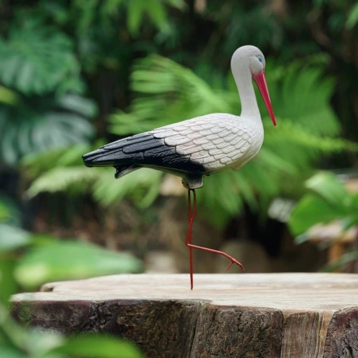 BOCIAN OGRODOWY STOJĄCY FIGURKA DO OGRODU PTAK WBIJANY DUŻY