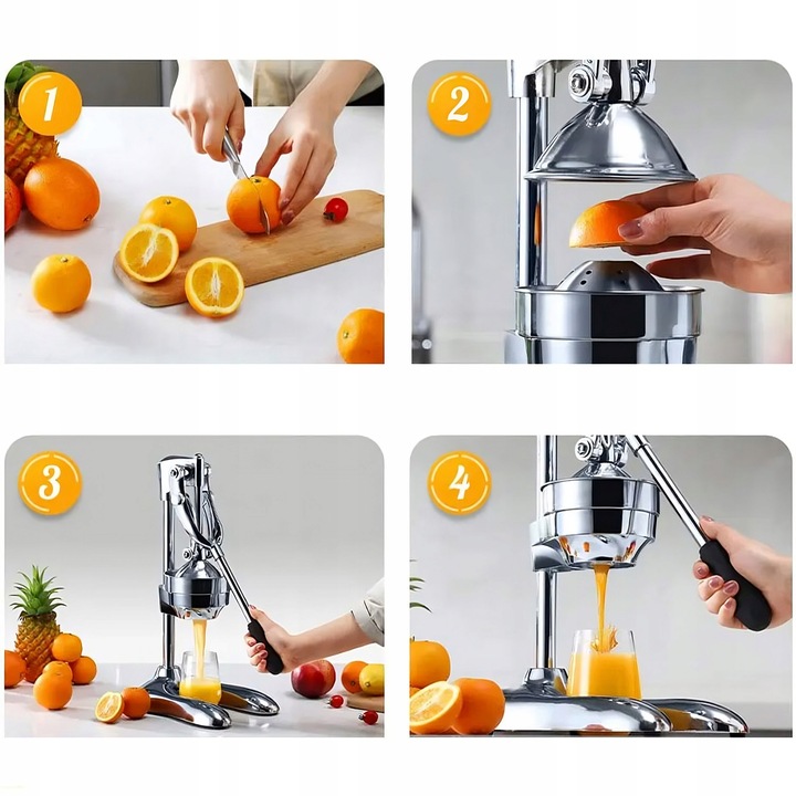 Wyciskarka do Cytrusów Ręczna do Soków Profesjonalna Stalowa Wyciskacz