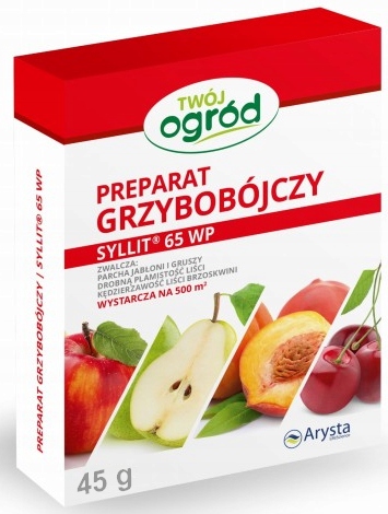Preparat grzybobójczy SYLLIT Parch Jabłoń Grusza wiśnie czereśnie 65 WP 45g