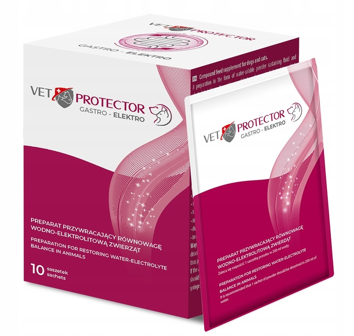 VET PROTECTOR Gastro Elektro wsparcie równowagi wodno-elektrolitowej 10x3 g