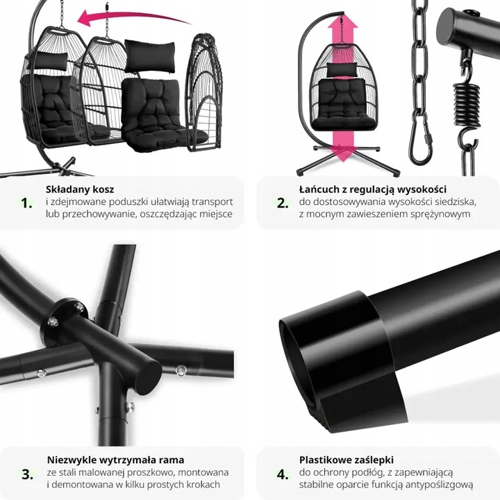 FOTEL WISZACY GNIAZDO HAMAK HUSTAWKA