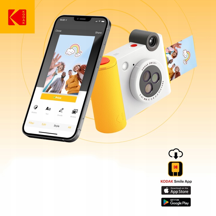 Aparat Cyfrowy Natychmiastowy Kodak SMILE+ Drukarka Bluetooth Telefon ZINK