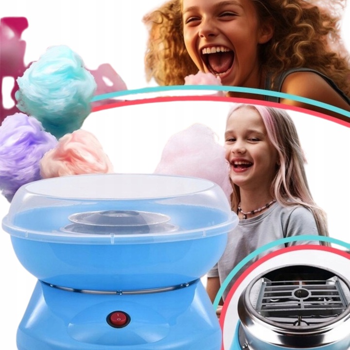 MASZYNA URZĄDZENIE DO WATY CUKROWEJ DLA DZIECI + AKCESORIA MIARKA PATYCZKI