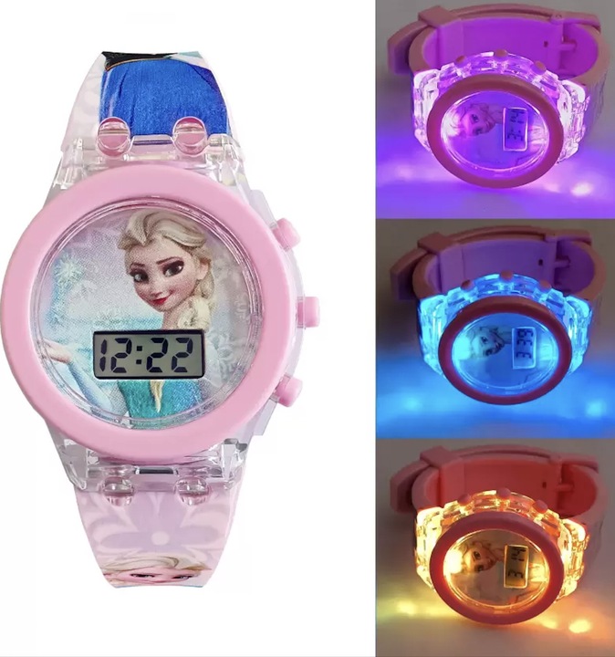 zegarek dziecięcy FROZEN kraina lodu LED dla dziewczynki dzieci ŚWIATŁO