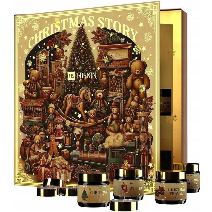 HISKIN Christmas Story Kalendarz Adwentowy 12 Świece Sojowe 30ml 12 TeaLigt