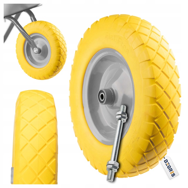 KÓŁKO DO TACZKI KOŁO DO TACZKI PEŁNE Koło do taczki Bezdętkowe 4.00-8 PU