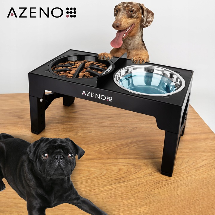 Miska dla Psa NA STOJAKU MISKA PODWÓJNA REGULOWANA DUŻA Spowalniająca 3w1