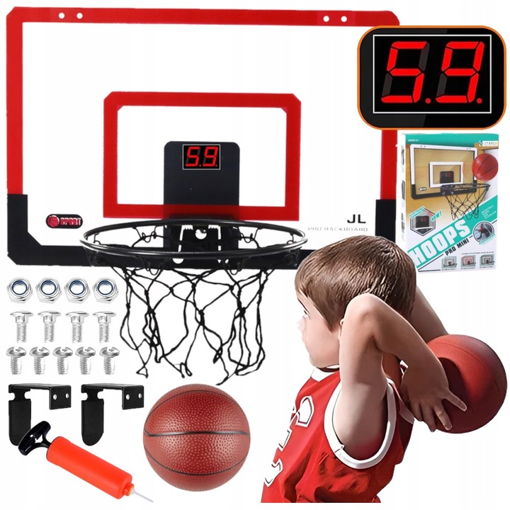 Koszykówka dla dzieci INTERAKTYWNA TABLICA LICZNIK DŹWIĘK ŚWIATŁA kosz gry