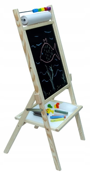 Obrotowa tablica magnetyczna 4w1 papier + dodatki